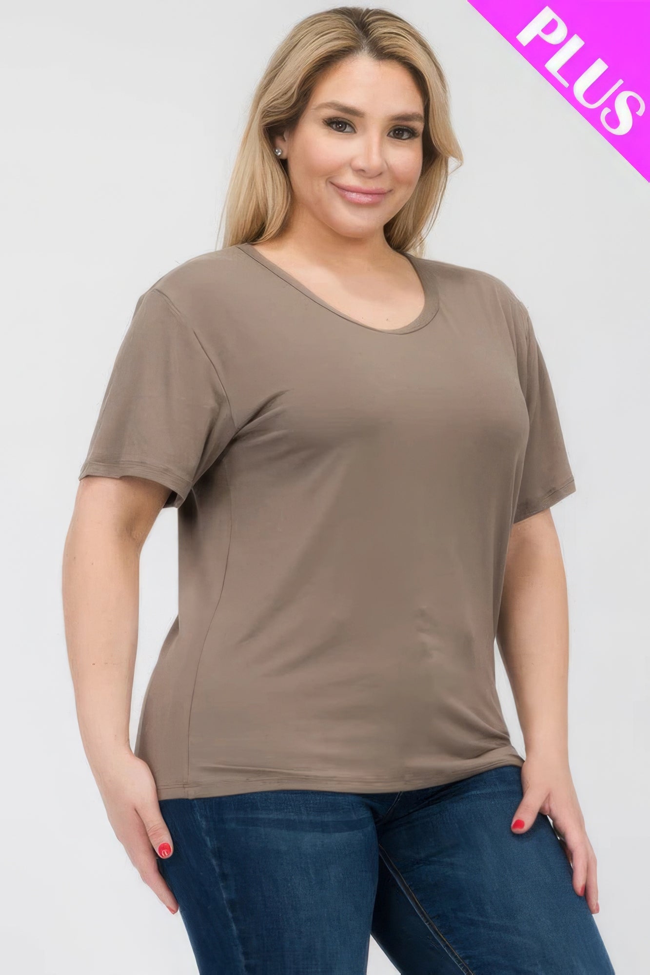 Plus Size Basic Short Sleeve T-shirt